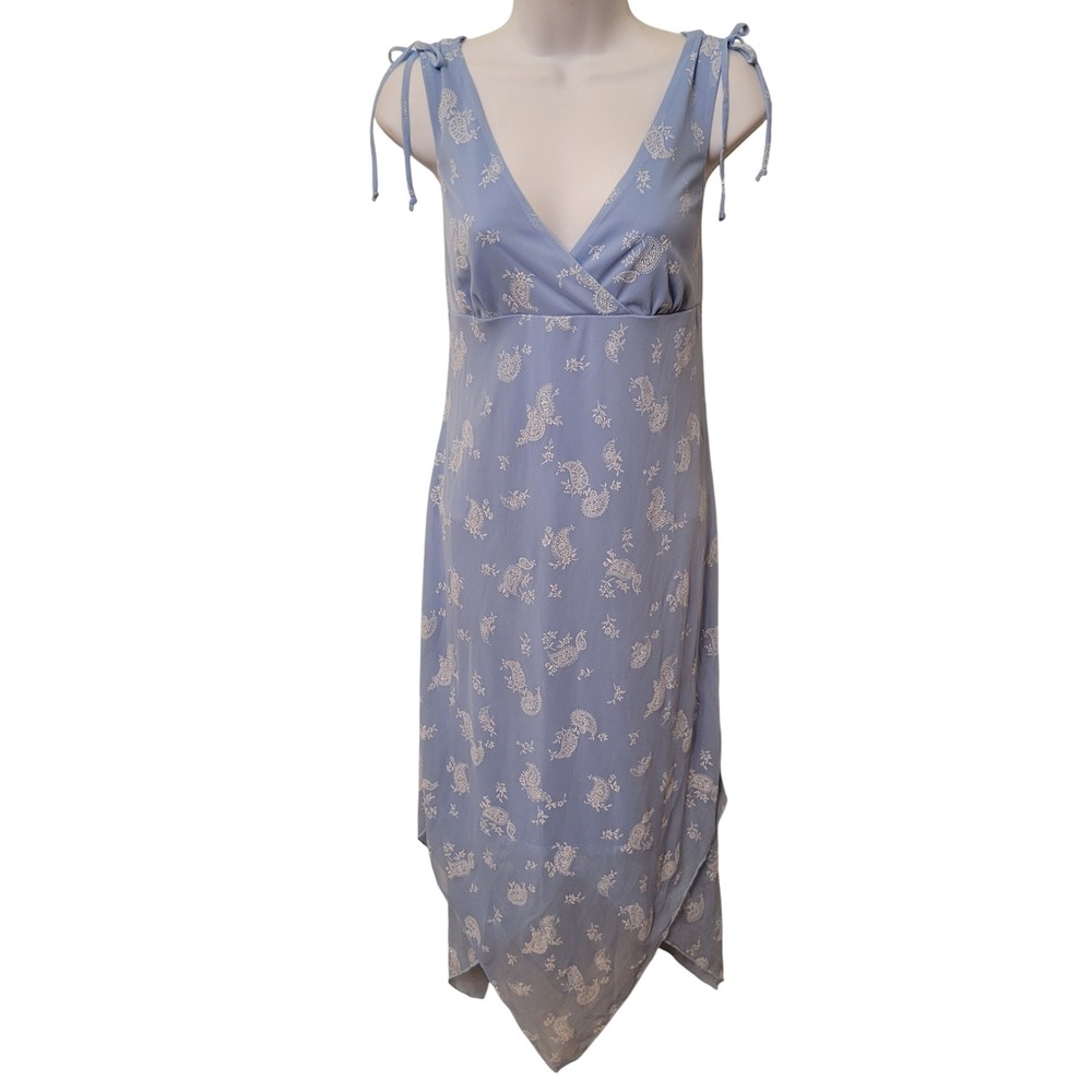 City Triangles Blue Paisley Glitter Babydoll Y2K Dress Y2K L Fairie Whimsigoth